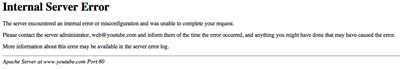 YouTube error